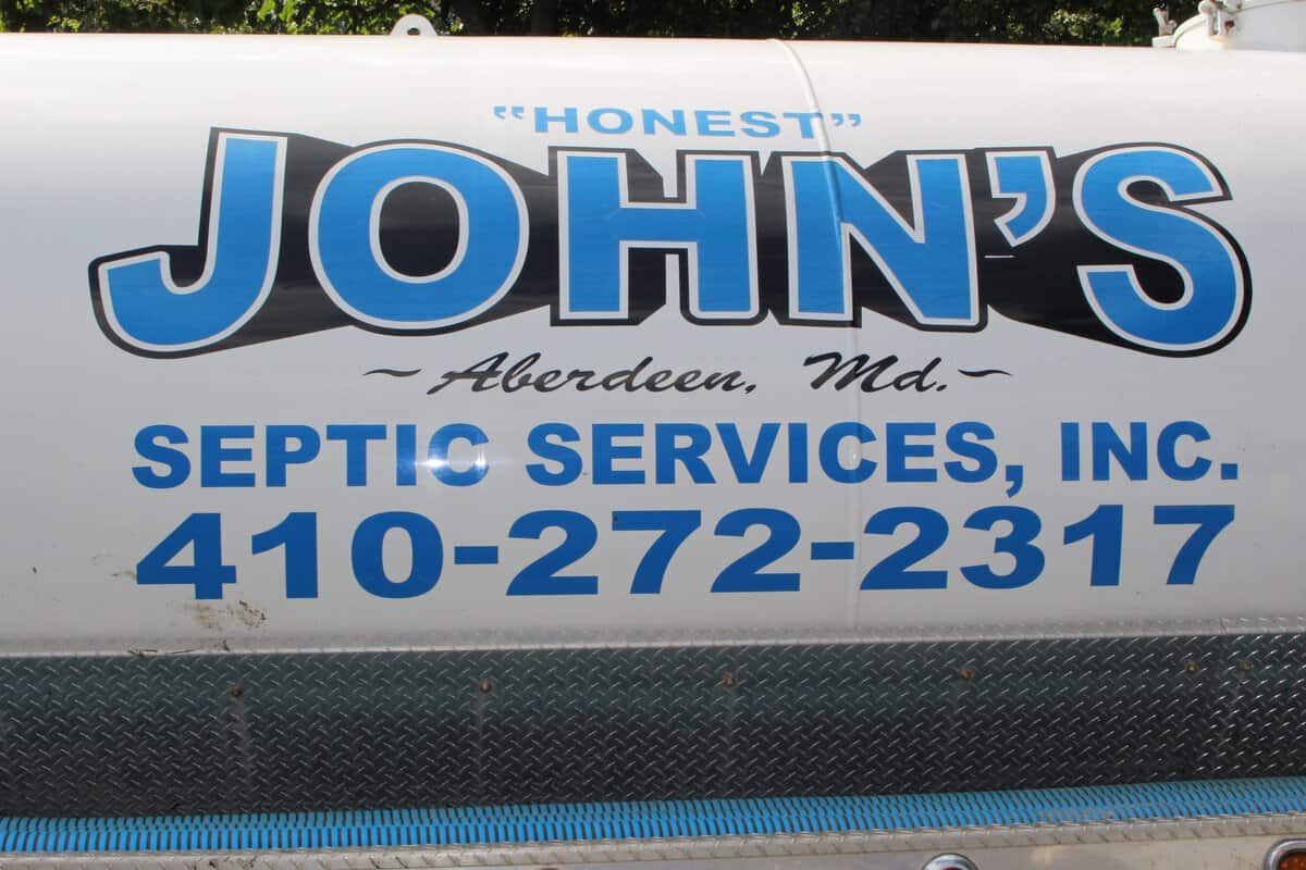 John’s Septic Service truck branding in Aberdeen, Maryland