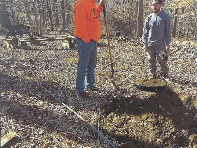 Septic system inspection during a maintenance visit in Aberdeen, Maryland
